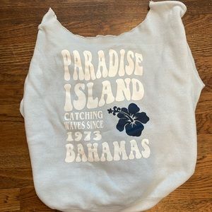 Women’s Light Blue Cut Collar Beach Sweatshirt